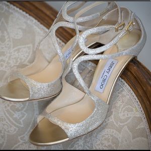 Jimmy Choo Ivette Platinum Ice Sandals